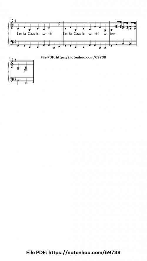 Santa Claus Is Coming to Town piano sheet music free pdf