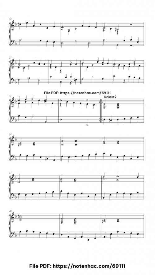 Sarabande from Suite in D Minor, HWV 437 piano sheet music free pdf