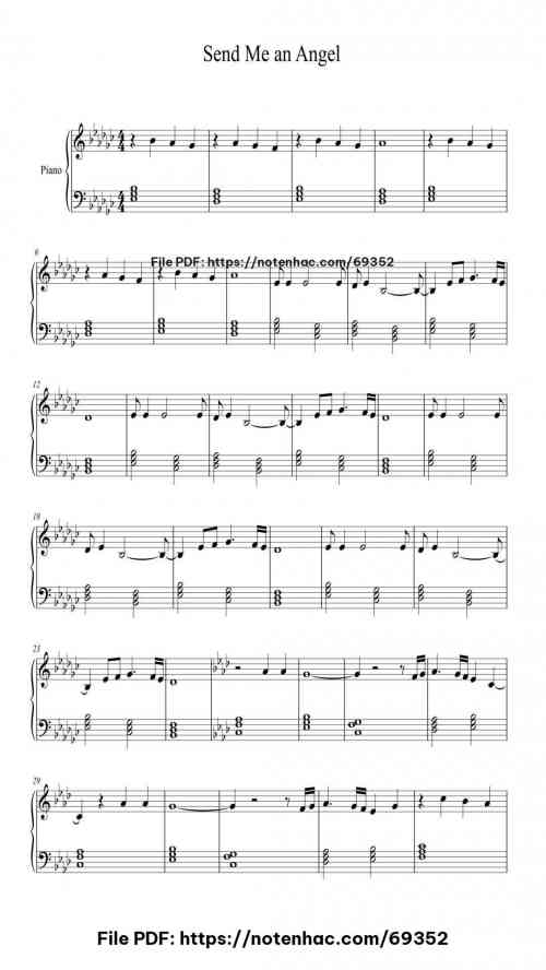 Send Me an Angel piano sheet music free pdf