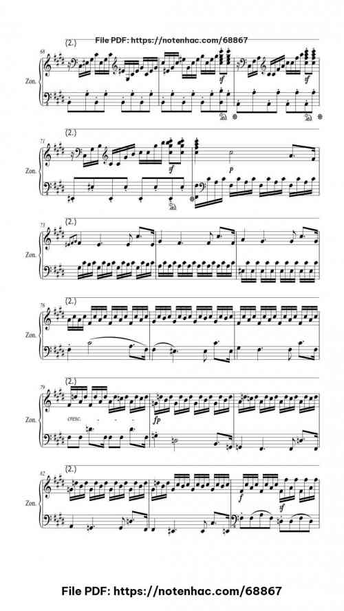 Sonata No. 14 "Moonlight" 3rd Movement piano sheet music free pdf