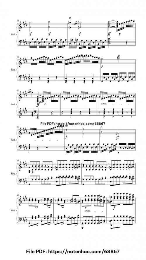 Sonata No. 14 "Moonlight" 3rd Movement piano sheet music free pdf