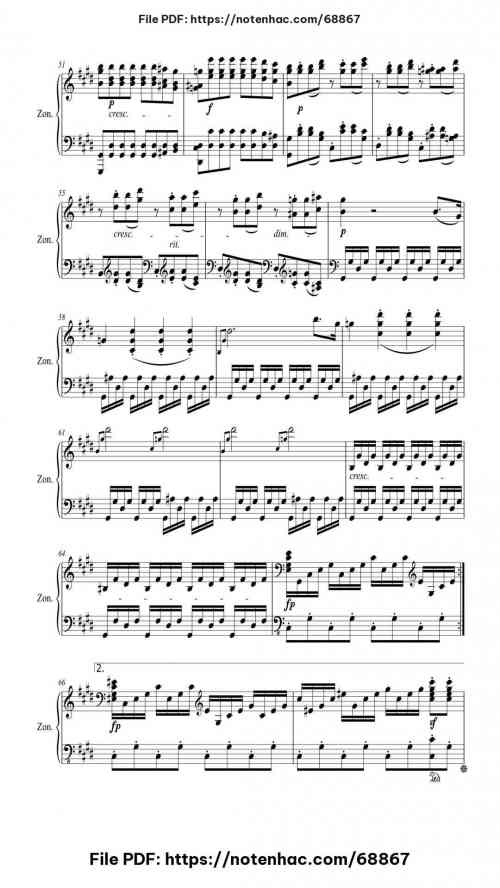 Sonata No. 14 "Moonlight" 3rd Movement piano sheet music free pdf