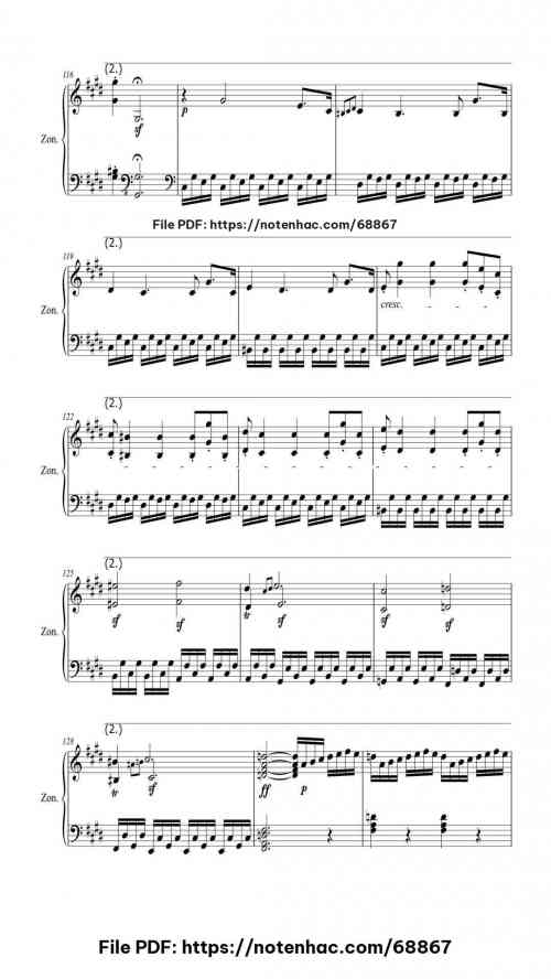 Sonata No. 14 "Moonlight" 3rd Movement piano sheet music free pdf