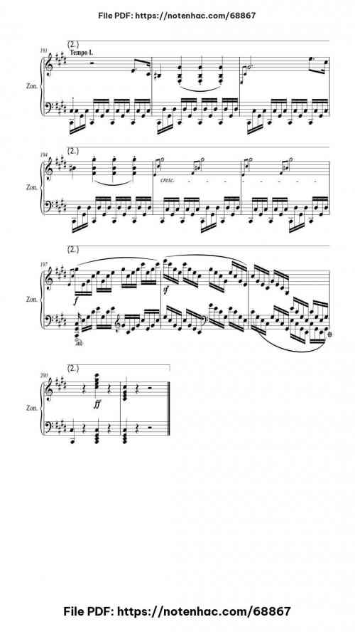 Sonata No. 14 "Moonlight" 3rd Movement piano sheet music free pdf