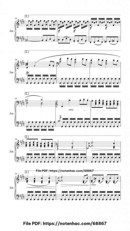 Sonata No. 14 "Moonlight" 3rd Movement piano sheet music free pdf