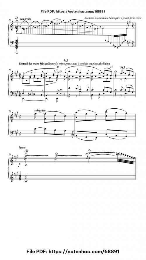 Sonata No. 28 in A Major, Op. 101: III. Adagio, ma non troppo, con affetto piano sheet music free pdf