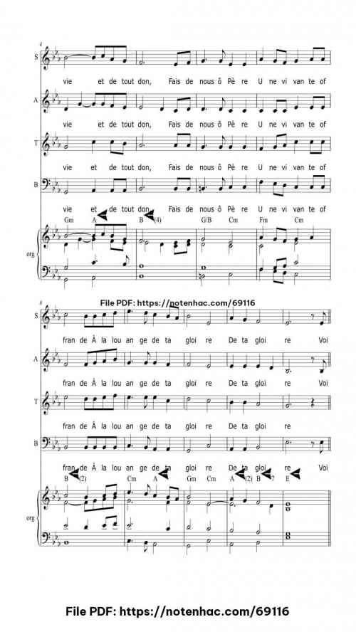 Source de tout amour piano sheet music free pdf