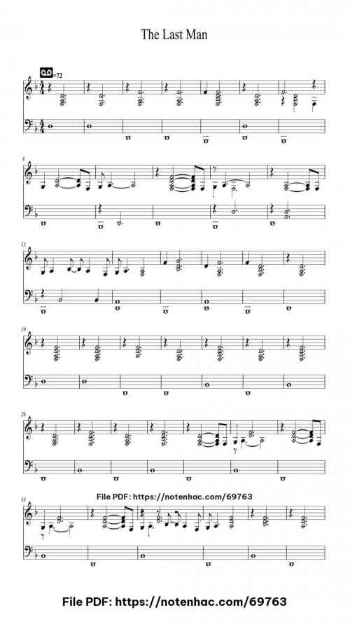 The Last Man piano sheet music free pdf