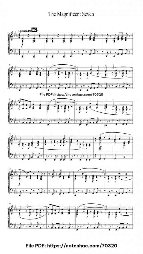 The Magnificent Seven piano sheet music free pdf