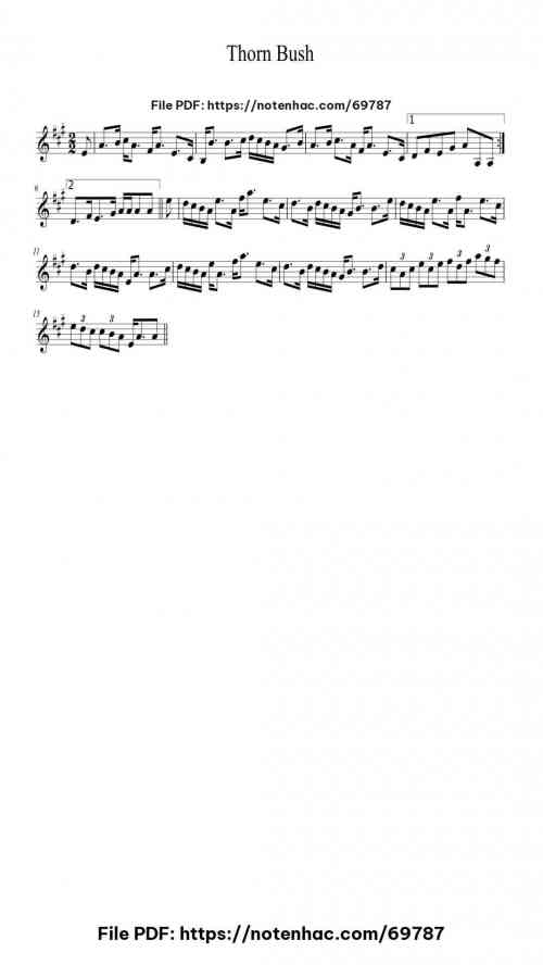 Thorn Bush piano sheet music free pdf