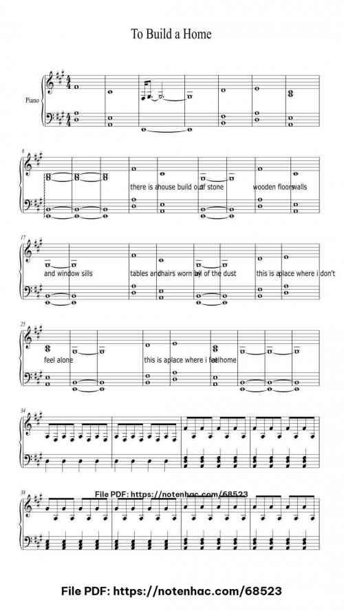 To Build a Home by The Cinematic Orchestra Level Intermediate 7 To Build a Home piano sheet music free pdf
