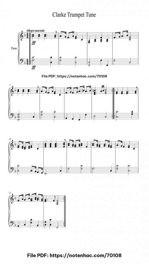 Trumpet Tune piano sheet music free pdf