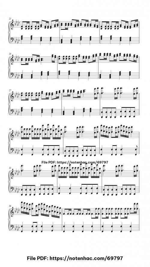 Tsuna Awakens piano sheet music free pdf