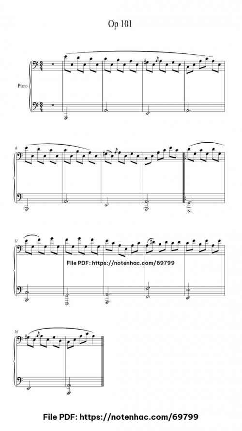 Vorschule im Klavierspiel, Op. 101 piano sheet music free pdf