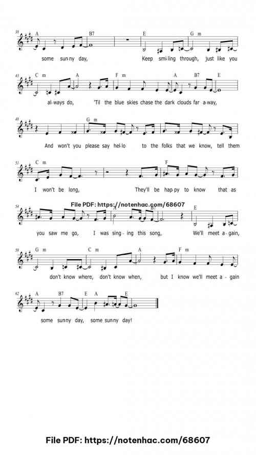 We'll Meet Again by Ross Parker/Hughie Charles Level Easy 4 We'll Meet Again piano sheet music free pdf