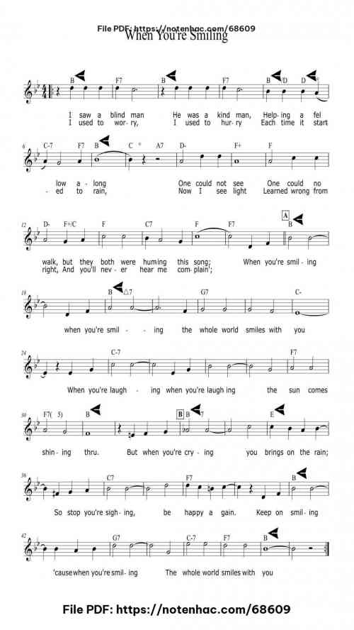when youre smiling lead sheet with lyrics and verse