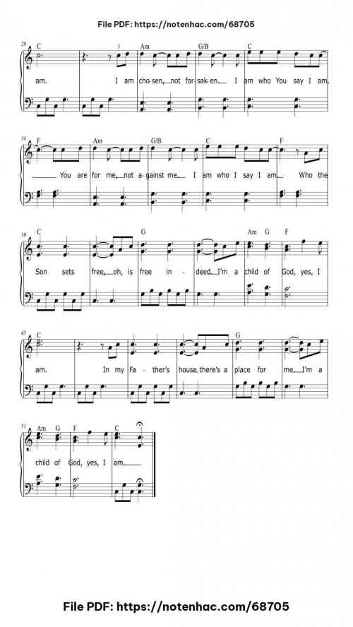 Who You Say I Am piano sheet music free pdf