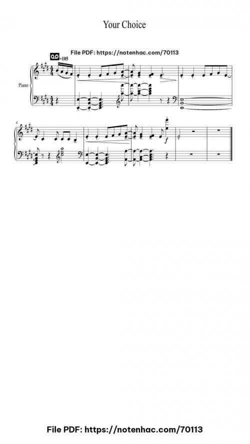 Your Choice piano sheet music free pdf