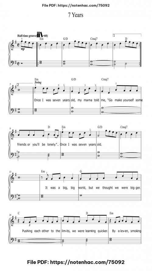 7 Years by Lukas Graham Level Intermediate
