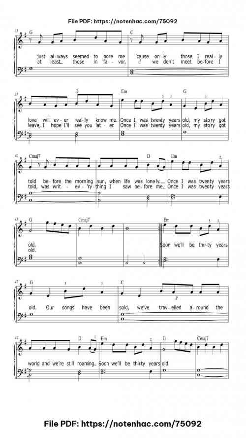 7 Years piano sheet music free pdf