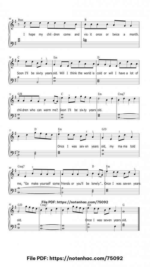 7 Years piano sheet music free pdf