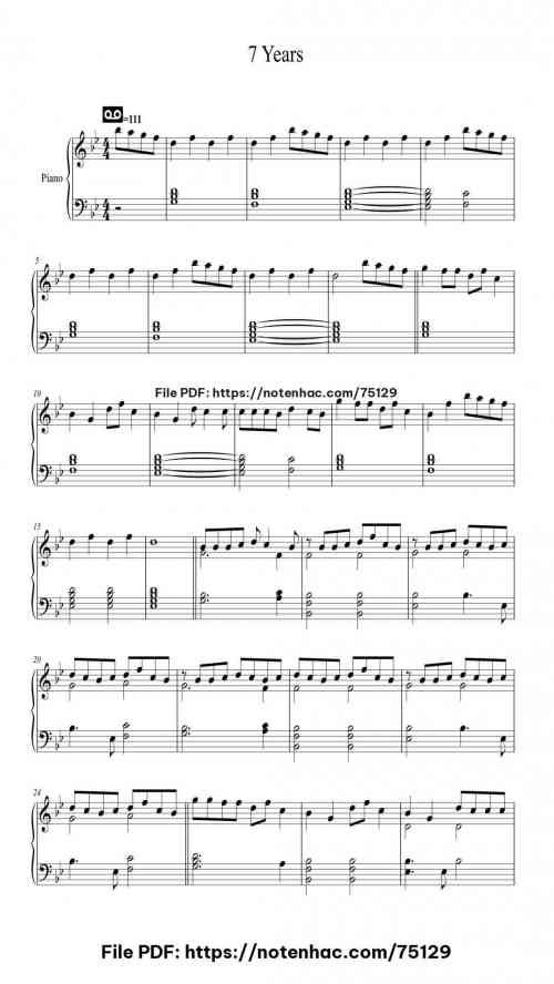 7 Years by Lukas Graham Level Intermediate