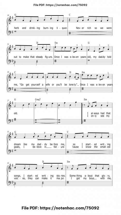 7 Years piano sheet music free pdf