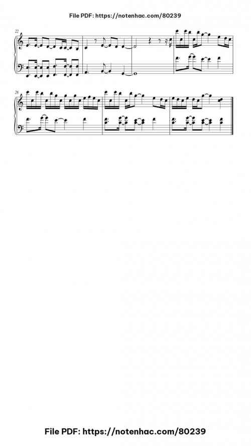 A Thousand Miles piano sheet music free pdf