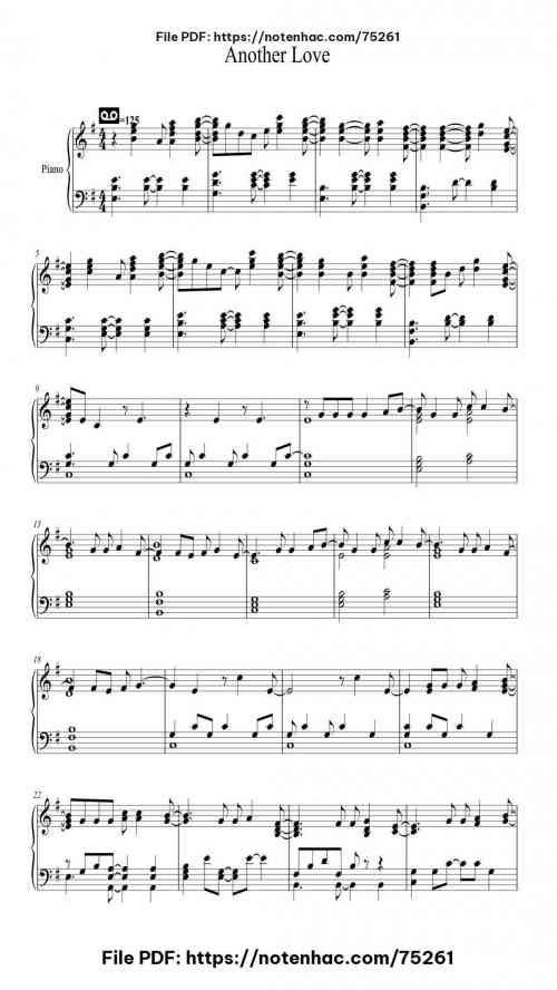 Another Love by Tom Odell Level Mid-Advanced