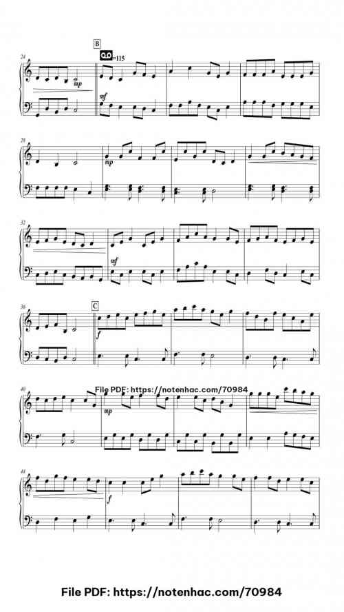 Baa Baa Black Sheep piano sheet music free pdf