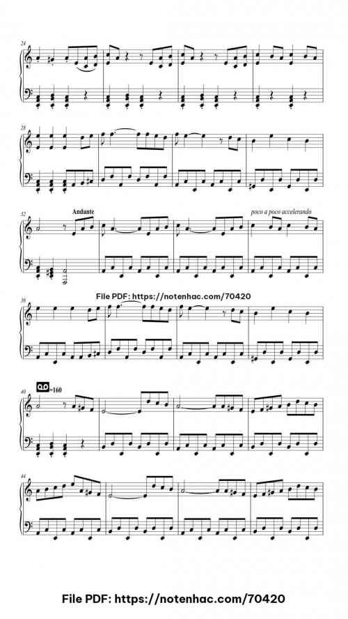 Bella Ciao piano sheet music free pdf