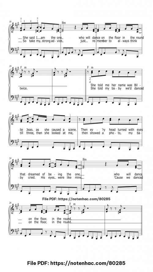 Billie Jean piano sheet music free pdf