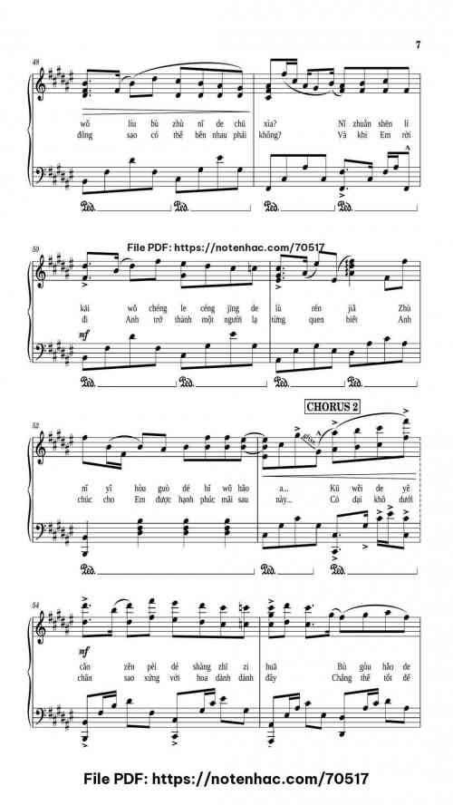 Cỏ Dại Và Hoa Dành Dành piano sheet music free pdf