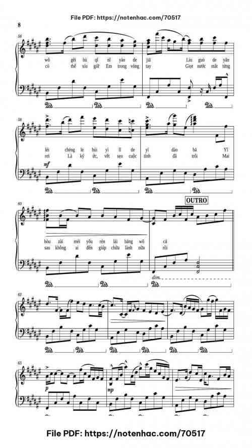 Cỏ Dại Và Hoa Dành Dành piano sheet music free pdf