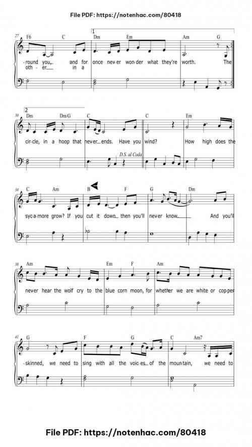 Colors Of The Wind by Vanessa Williams Level Beginner 7 Colors Of The Wind piano sheet music free pdf