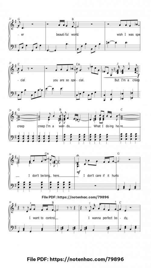 Creep by Radiohead Level Intermediate 5 Creep piano sheet music free pdf