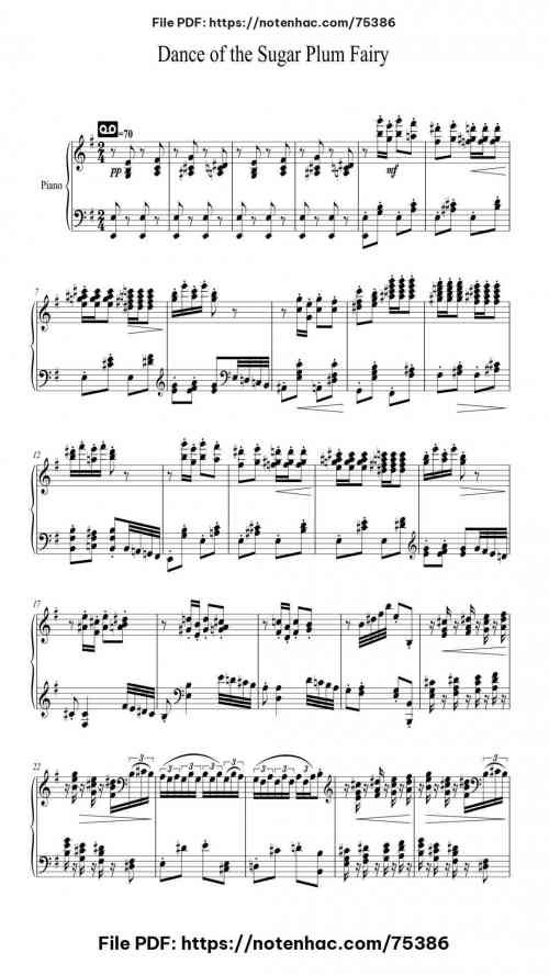 Dance of the sugar plum fairy piano sheet music free pdf