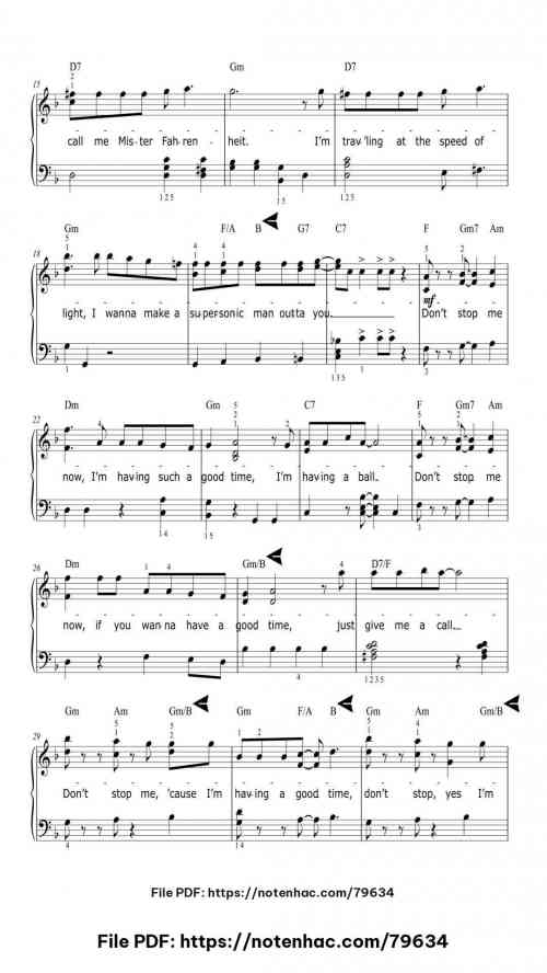 Don't Stop Me Now by Queen Level Intermediate 5 Don't Stop Me Now piano sheet music free pdf