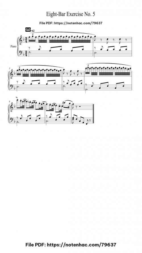 Eight-Bar Exercise No. 5 by Carl Czerny Level Beginner 2 Eight-Bar Exercise No. 5 piano sheet music free pdf