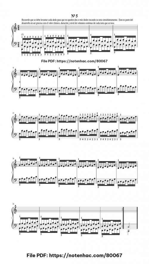 El Pianista Virtuoso (Hanon) No5 by Charles-Louis Hanon Level Intermediate 12 El Pianista Virtuoso (Hanon) No5 by Charles-Louis Hanon Level Intermediate