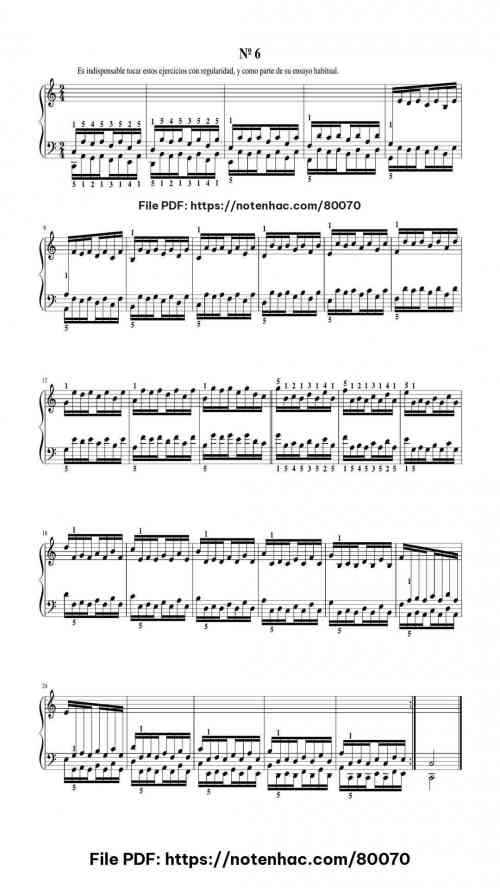 El Pianista Virtuoso (Hanon) No6 by Charles-Louis Hanon Level Intermediate 11 El Pianista Virtuoso (Hanon) No6 by Charles-Louis Hanon Level Intermediate