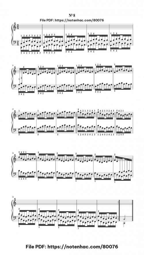 El Pianista Virtuoso (Hanon) No8 by Charles-Louis Hanon Level Intermediate 2 El Pianista Virtuoso (Hanon) No8 piano sheet music free pdf