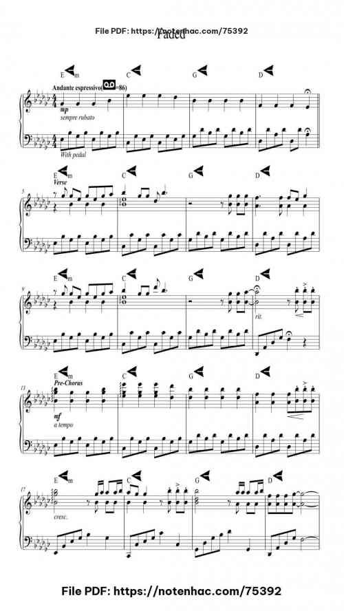 Faded piano sheet music free pdf