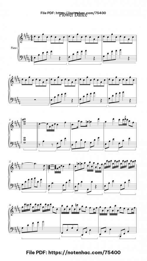 Flower Dance piano sheet music free pdf