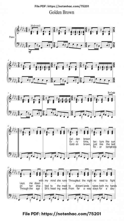 Golden Brown by The Stranglers Level Intermediate