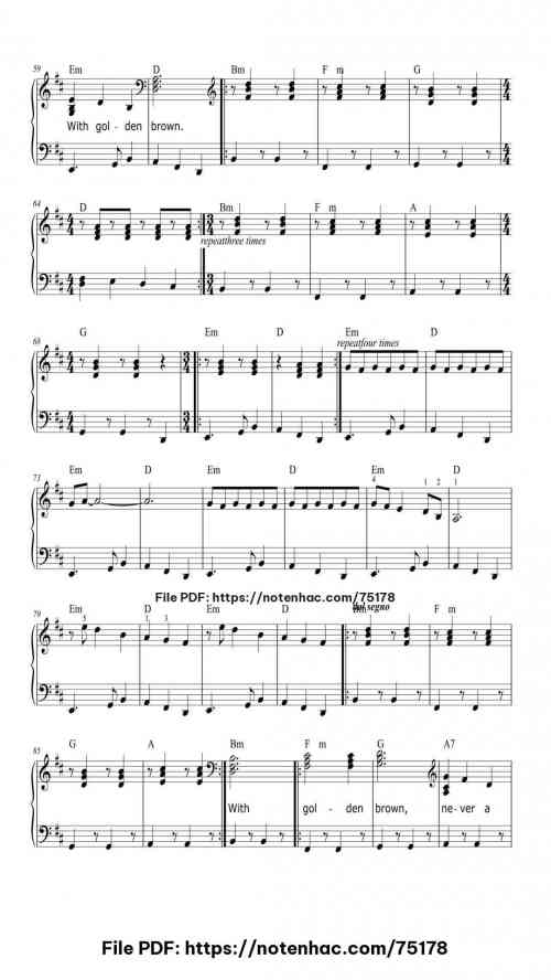 Golden Brown piano sheet music free pdf