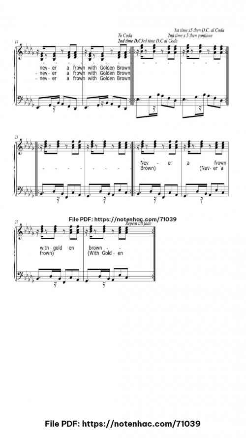 Golden Brown piano sheet music free pdf