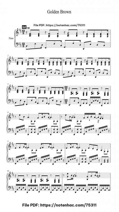 Golden Brown by The Stranglers Level Mid-Advanced