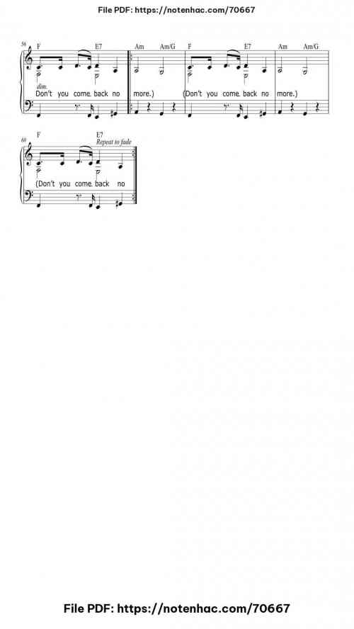 Hit The Road Jack piano sheet music free pdf