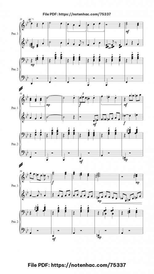 Howl's Moving Castle Theme for Two Pianos by Joe Hisaishi Level Advanced 9 Howl's Moving Castle Theme for Two Pianos piano sheet music free pdf